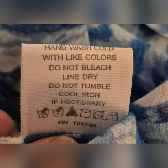 Rose & Olive Blue and White Paisley Button Down Shirt - Picture 6 of 7